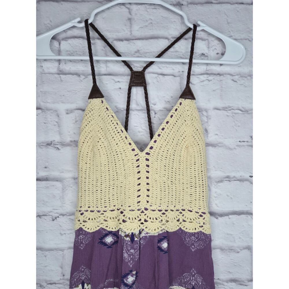 NWT Boot Barn Shyanne Crochet Boho Dress Purple Southwestern Aztec Festival S - Picture 3 of 9